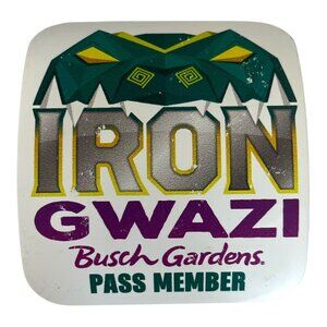 Iron Gwazi Busch Gardens Magnet – 2022 Pass Member Exclusive, 3.5” Roller Coaste